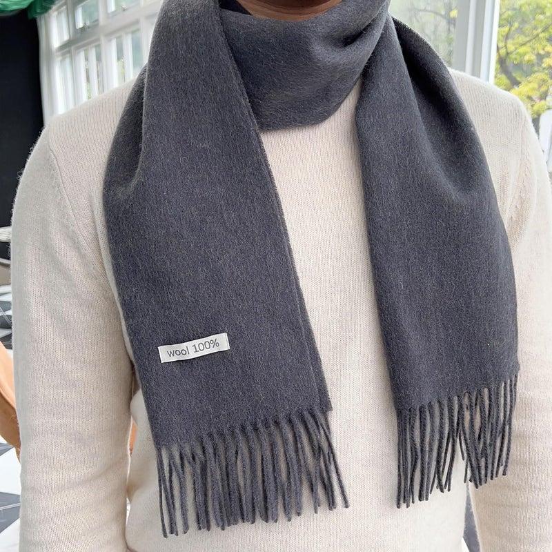 linişte 100% Wool Scarf - Men and Women Winter Warm Soft Luxurious Solid Colors Gift Box - Image 5